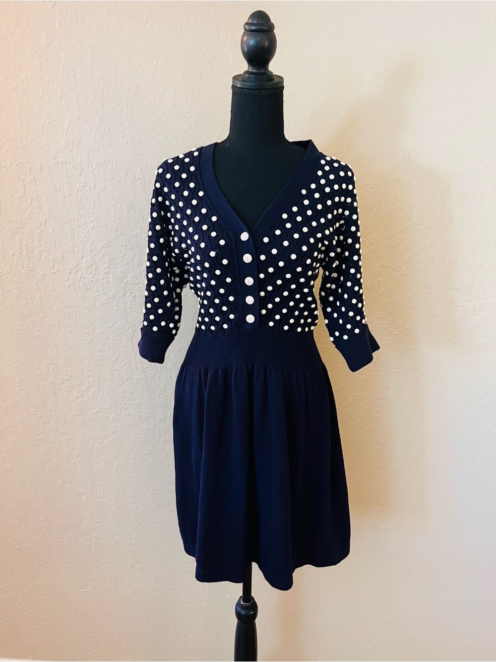 Marc By Marc Jacobs | Dresses | Marc By Marc Jacobs Navy Midi Dress With White Polka Dots